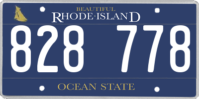 RI license plate 828778