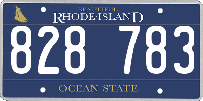 RI license plate 828783