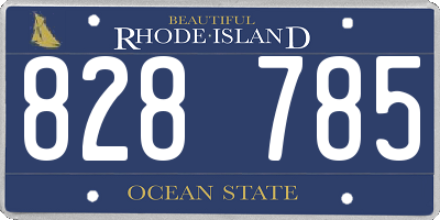 RI license plate 828785