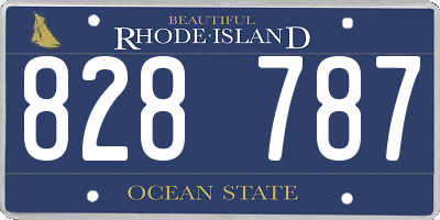 RI license plate 828787