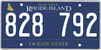 RI license plate 828792