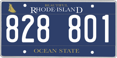 RI license plate 828801