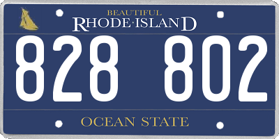 RI license plate 828802