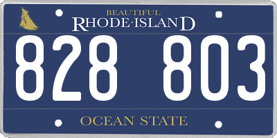 RI license plate 828803