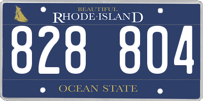 RI license plate 828804