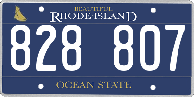 RI license plate 828807