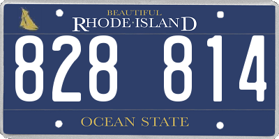 RI license plate 828814