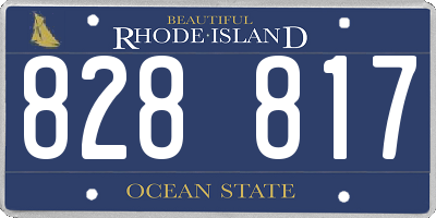 RI license plate 828817