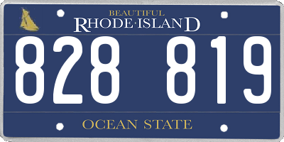 RI license plate 828819