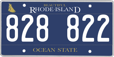 RI license plate 828822