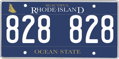 RI license plate 828828