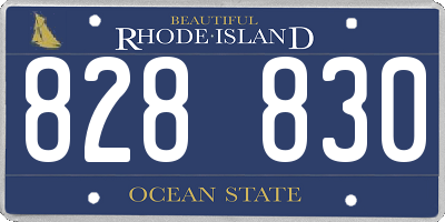 RI license plate 828830