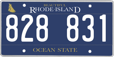 RI license plate 828831