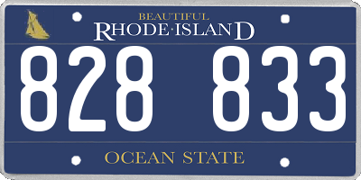 RI license plate 828833
