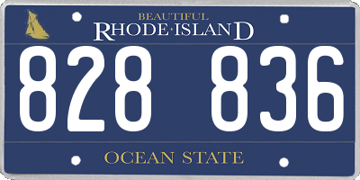 RI license plate 828836