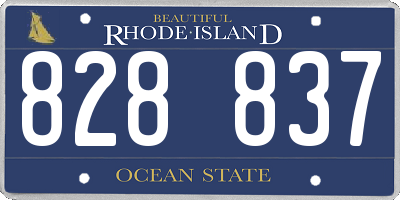 RI license plate 828837
