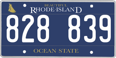 RI license plate 828839