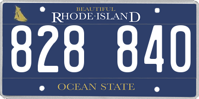 RI license plate 828840
