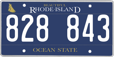RI license plate 828843