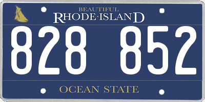 RI license plate 828852