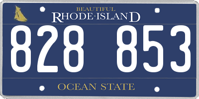 RI license plate 828853