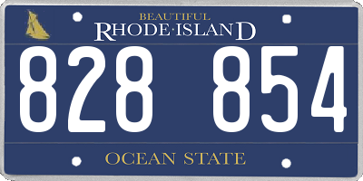 RI license plate 828854