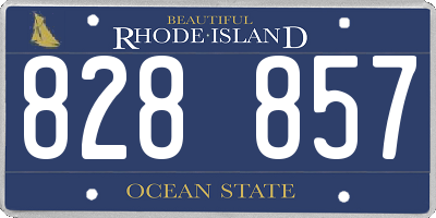 RI license plate 828857
