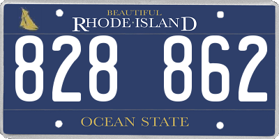 RI license plate 828862
