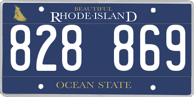 RI license plate 828869