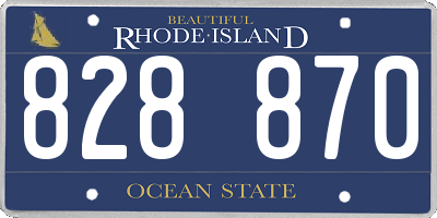 RI license plate 828870