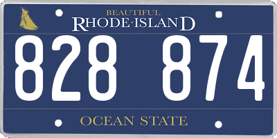 RI license plate 828874