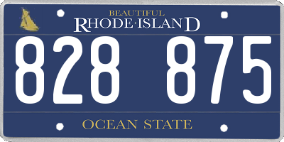 RI license plate 828875