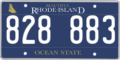 RI license plate 828883