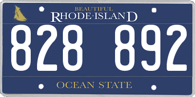 RI license plate 828892