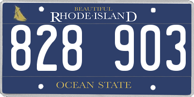 RI license plate 828903