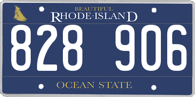 RI license plate 828906