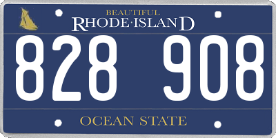 RI license plate 828908