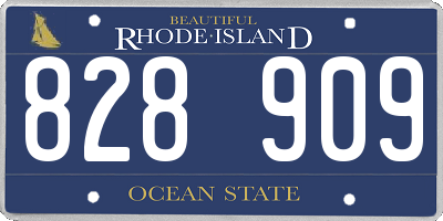 RI license plate 828909