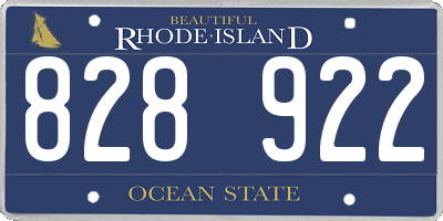 RI license plate 828922