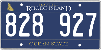 RI license plate 828927