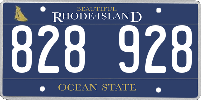 RI license plate 828928