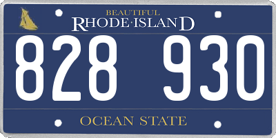 RI license plate 828930