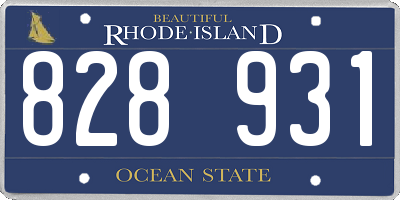 RI license plate 828931