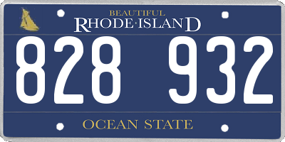 RI license plate 828932