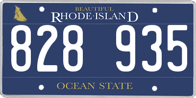 RI license plate 828935