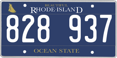 RI license plate 828937