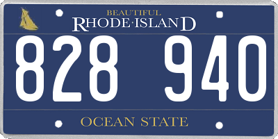 RI license plate 828940