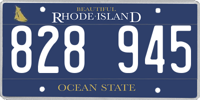 RI license plate 828945