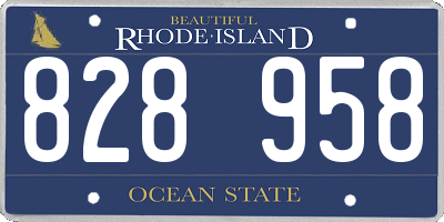 RI license plate 828958