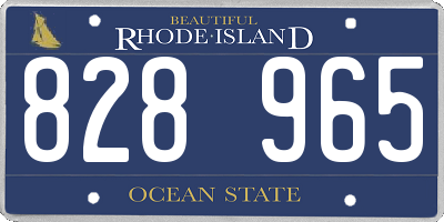 RI license plate 828965